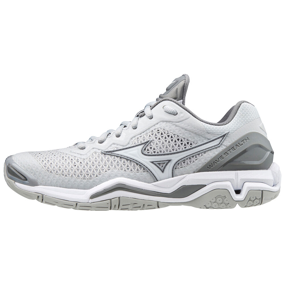 Scarpe Da Pallamano Mizuno Wave Stealth V Donna - Bianche/Grigie - 58617-XHMG